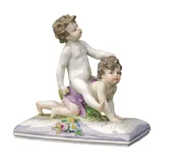 DZIECIĘCE ZABAWY by Autor nierozpoznany, porcelana, farby naszkliwne, offered Jan 2021