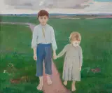 Jerzy Karszniewicz, DZIECI NA ŁĄCE, 1903-1904, olej, płótno