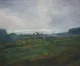 Mécislas De Rakowski, PEJZAŻ, olej, płótno