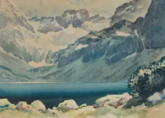 Stanisław Dziemański, CZARNY STAW, 1938, akwarela, papier