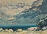 Stanisław Dziemański, CZARNY STAW, 1938, akwarela, papier