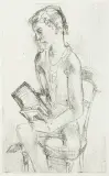 CHŁOPIEC Z HARMONIĄ by Eugeniusz Zak, 1929, miękki werniks, papier czerpany, offered Jan 2021