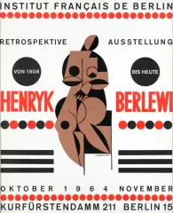 Henryk Berlewi, Plakat wystawy "Retrospektive...", 1964, typografia, cynkotypia barwna, papier