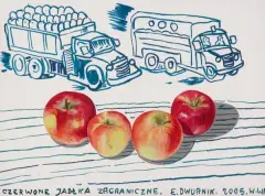 Edward Dwurnik, CZERWONE JABŁKA ZAGRANICZNE, 2005, gwasz, akwarela, papier