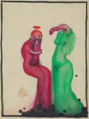 Franciszek Starowieyski, Erotyk, 1960, tusz pióro, akwarela, gwasz, papier