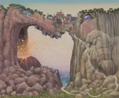Jacek Yerka, SKALNE PORACHUNKI, 2020, pastel, papier