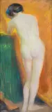 Leon Wyczółkowski, AKT TYŁEM, 1918, pastel, papier naklejony na tekturę