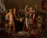 Maksymilian Antoni Piotrowski, WŁADYSŁAW JAGIEŁŁO PRZED BITWĄ POD GRUNWALDEM, olej, płótno