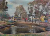 Władysław Jarocki, STAW W BRONOWICACH, olej, płótno