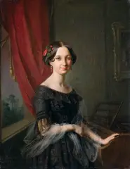 Józef Simmler, PORTRET JÓZEFY SŁUGOCKIEJ, 1847, olej, płótno