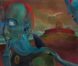 BEZ TYTUŁU by Zdzisław Beksiński, 1975, olej, płyta pilśniowa, sold Dec 2020