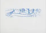 WIZJA WENECJI by Salvador Dalí, 1976, akwaforta niebieska, papier, sold Dec 2020