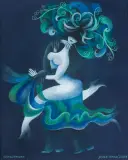BIAŁE TANGO by Irena Janczewska-Bachtin, 2003, kredki, pastel, papier, sold Dec 2020