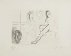 RZEŹBIARZ PRZED SWOJĄ RZEŹBĄ... by Pablo Picasso, 1927, akwaforta, papier, sold Dec 2020