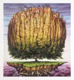 Cowan City by Jacek Yerka, 1993, giclée, papier, sold Dec 2020