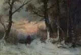 Friedrich Josef Heydendahl, PRZEZ ZIMOWY LAS, olej, płótno