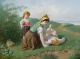 Hans Thoma, LETNIE POPOŁUDNIE, olej, deska mahoniowa
