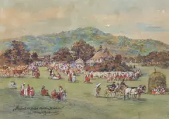 Tadeusz Rybkowski, PRAŹNIK NA SPASA OKOLICA BRZEŻAN, akwarela, gwasz, papier