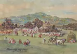 Tadeusz Rybkowski, PRAŹNIK NA SPASA OKOLICA BRZEŻAN, akwarela, gwasz, papier