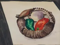MARTWA NATURA by Rafał Malczewski, akwarela, papier, sold Dec 2020