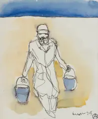 Otto Axer, NOSIWODA, 1975, akwarela, tusz, papier
