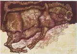Jan Lebensztejn, COURSE PÉTRIFIÉE, 1973, litografia, papier
