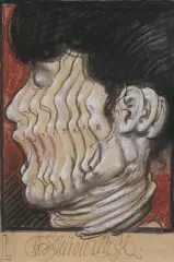 Franciszek Starowieyski, OŚMIOKROTNY PROFIL, 1999, pastel, papier