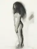 Tibor Csernus, AKT, 1978, tusz, węgiel, papier kremowy żeberkowy