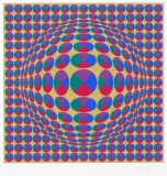 Victor Vasarely, NEPTUNE E, serigrafia, papier