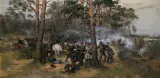 Tadeusz Ajdukiewicz, SCENA Z POWSTANIA STYCZNIOWEGO, 1876, olej, płótno naklejone na sklejkę