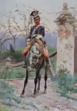 Zygmunt Rozwadowski, UŁAN KSIĘSTWA WARSZAWSKIEGO, 1905, olej, płótno naklejone na tekturę