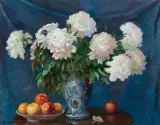 Błażej Iwanowski, MARTWA NATURA Z PEONIAMI, 1937, olej, płótno