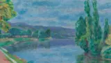 Józef Pankiewicz, SEKWANA W LES ANDELYS, 1920, olej, płótno