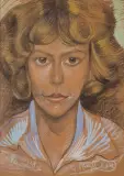 Stanisław Ignacy Witkiewicz, PORTRET JADWIGI ZIĘBINY, IV 1928, pastel, papier
