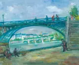 Jakub (Jacques) Zucker, MOSTY PARYŻA: PONT DES ARTS I PONT NEUF, olej, płótno