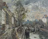 Włodzimierz Zakrzewski, PARYŻ. WIDOK NA PONT NEUF, 1969, olej, płótno