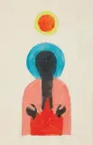 PROROK ELIZEUSZ by Jerzy Nowosielski, ok. 1982, akwarela, tempera, ołówek, papier, sold Oct 2020