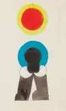 ŚWIĘTY BENEDYKT by Jerzy Nowosielski, ok. 1982, akwarela, tempera, ołówek, papier, sold Oct 2020