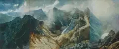 Jerzy Duda-Gracz, FANTAZJA TATRZAŃSKA (TRYPTYK), 1994, olej, płyta pilśniowa