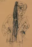 BEZ TYTUŁU by Zdzisław Beksiński, ok. 1989, długopis, papier kremowy, sold Oct 2020