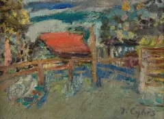 Jan Cybis, CZERWONY DASZEK, ok. 1965-1966, olej, płótno