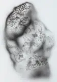Magdalena Kirklewska, STRONG MAN WITH TATTOOS 14, 2020, akryl, papier