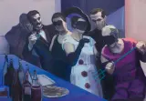 Wioleta Rzążewska, Bal maskowy, 2020, olej, płótno
