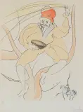 Z CYKLU BAJKI JAPOŃSKIE by Salvador Dalí, 1974, sucha igła, szablon, papier, sold Oct 2020