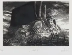 Krzysztof Witold Skórczewski, ARKA II, 1984, miedzioryt, mezzotinta, papier