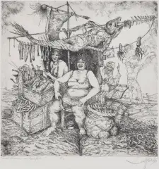 FRUTTI DI MARE by Leszek Rózga, 1969, akwaforta, papier kremowy, offered Oct 2020
