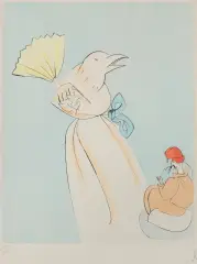Salvador Dalí, Z CYKLU „BAJKI JAPOŃSKIE”, 1974, sucha igła, szablon, papier