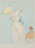 Z CYKLU „BAJKI JAPOŃSKIE” by Salvador Dalí, 1974, sucha igła, szablon, papier, sold Sep 2020