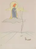Z CYKLU „BAJKI JAPOŃSKIE” by Salvador Dalí, 1974, sucha igła, szablon, papier, sold Sep 2020