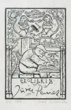Józef Gielniak, Ekslibris Jerzego Panka, 1964, linoryt, bibułka
